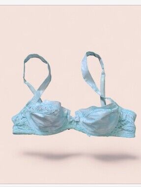 Lise Charmel Light Blue Lace Underwire Bra - Women's Intimates Size 32B